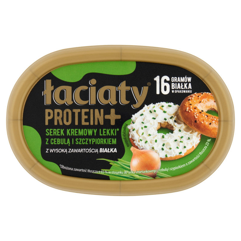 Łaciaty Protein+ Serek kremowy lekki z cebulą i szczypiorkiem 135 g