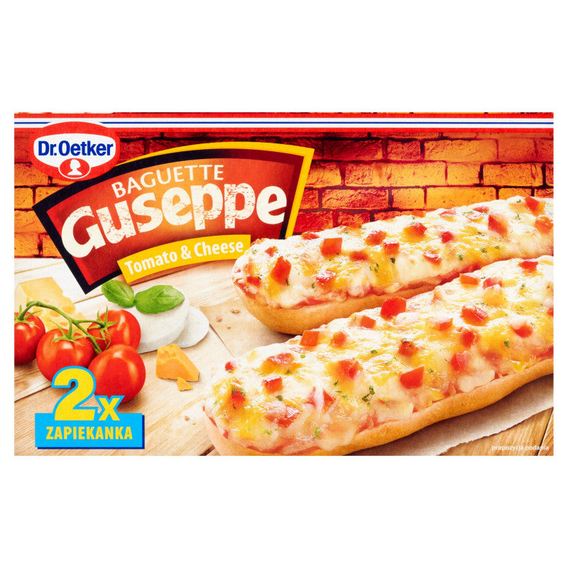 Dr. Oetker Guseppe Zapiekanka z pomidorami serem edamskim cheddar i mozzarella 250 g (2 x 125 g)