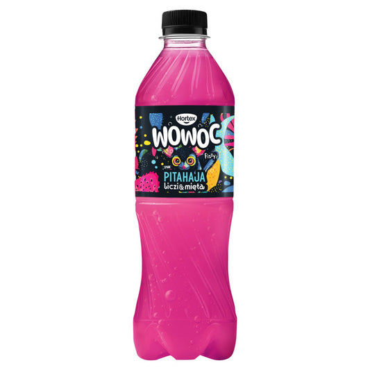 Hortex Wowoc Napój gazowany smak pitahaja liczi & mięta 500 ml